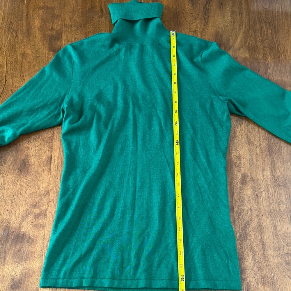 Ralph Lauren Black Label Green Cashmere Silk Turtleneck Sweater - Picture 9 of 9